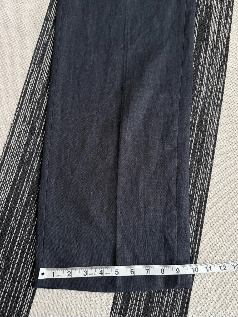 Banana Republic Women's Linen Black Wide-Leg Dress Trousers Size 10L